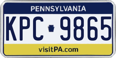 PA license plate KPC9865