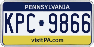 PA license plate KPC9866