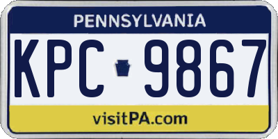 PA license plate KPC9867