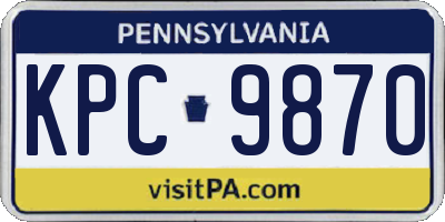 PA license plate KPC9870