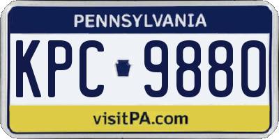 PA license plate KPC9880