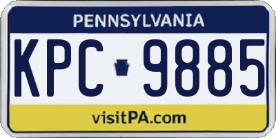 PA license plate KPC9885