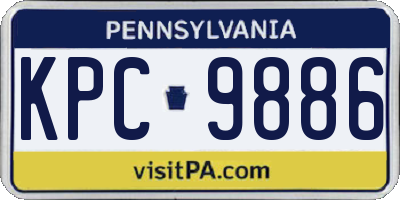 PA license plate KPC9886
