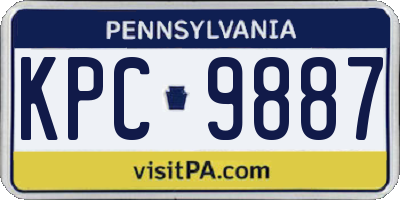 PA license plate KPC9887