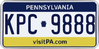 PA license plate KPC9888