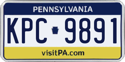 PA license plate KPC9891