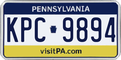 PA license plate KPC9894