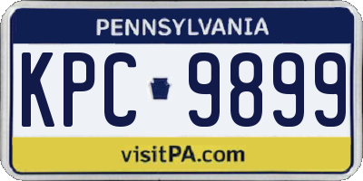 PA license plate KPC9899