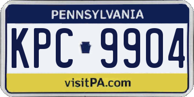 PA license plate KPC9904