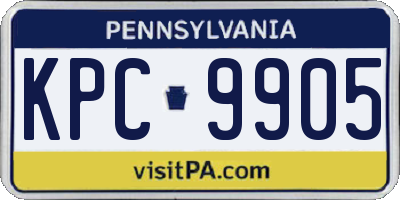 PA license plate KPC9905