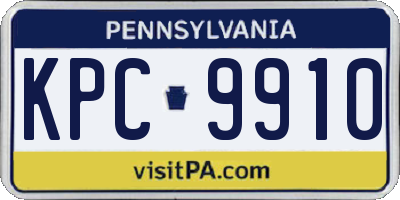 PA license plate KPC9910