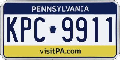 PA license plate KPC9911