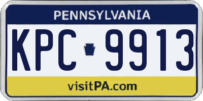 PA license plate KPC9913