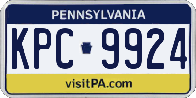PA license plate KPC9924