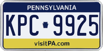 PA license plate KPC9925