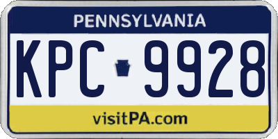 PA license plate KPC9928