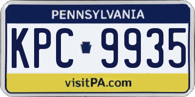 PA license plate KPC9935