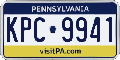 PA license plate KPC9941