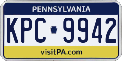 PA license plate KPC9942