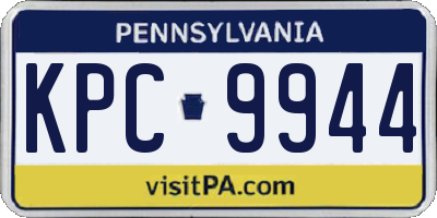 PA license plate KPC9944