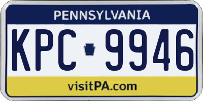 PA license plate KPC9946
