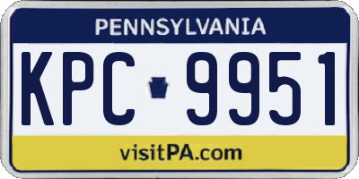 PA license plate KPC9951