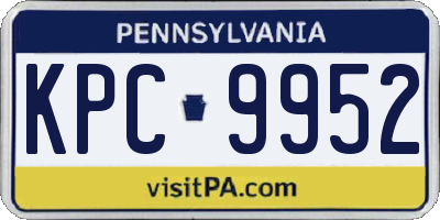 PA license plate KPC9952
