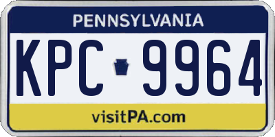 PA license plate KPC9964