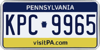 PA license plate KPC9965
