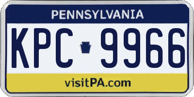 PA license plate KPC9966