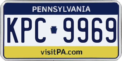 PA license plate KPC9969