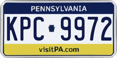 PA license plate KPC9972