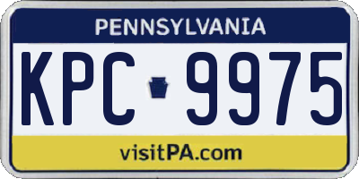 PA license plate KPC9975