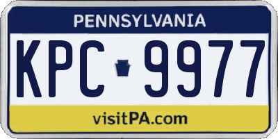 PA license plate KPC9977