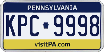 PA license plate KPC9998