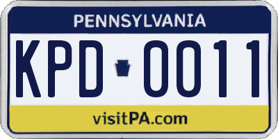 PA license plate KPD0011