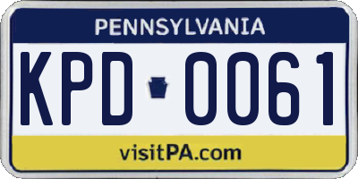 PA license plate KPD0061
