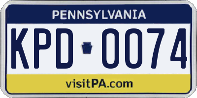 PA license plate KPD0074