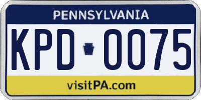 PA license plate KPD0075
