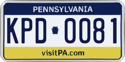 PA license plate KPD0081