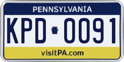 PA license plate KPD0091