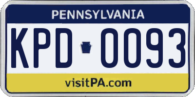 PA license plate KPD0093