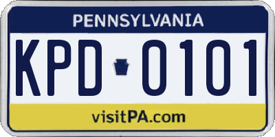 PA license plate KPD0101