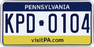 PA license plate KPD0104