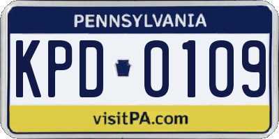 PA license plate KPD0109