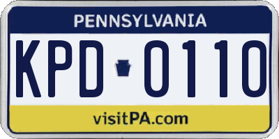 PA license plate KPD0110