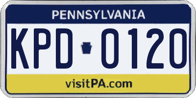 PA license plate KPD0120