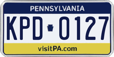 PA license plate KPD0127