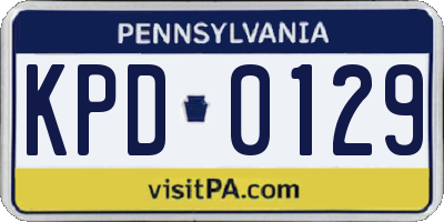 PA license plate KPD0129