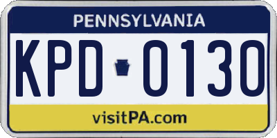 PA license plate KPD0130